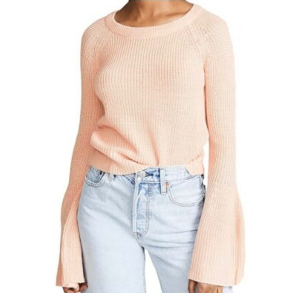 Jack by BB Dakota Deja Vu Bell Sleeve Peach Sweater NWT Size Small